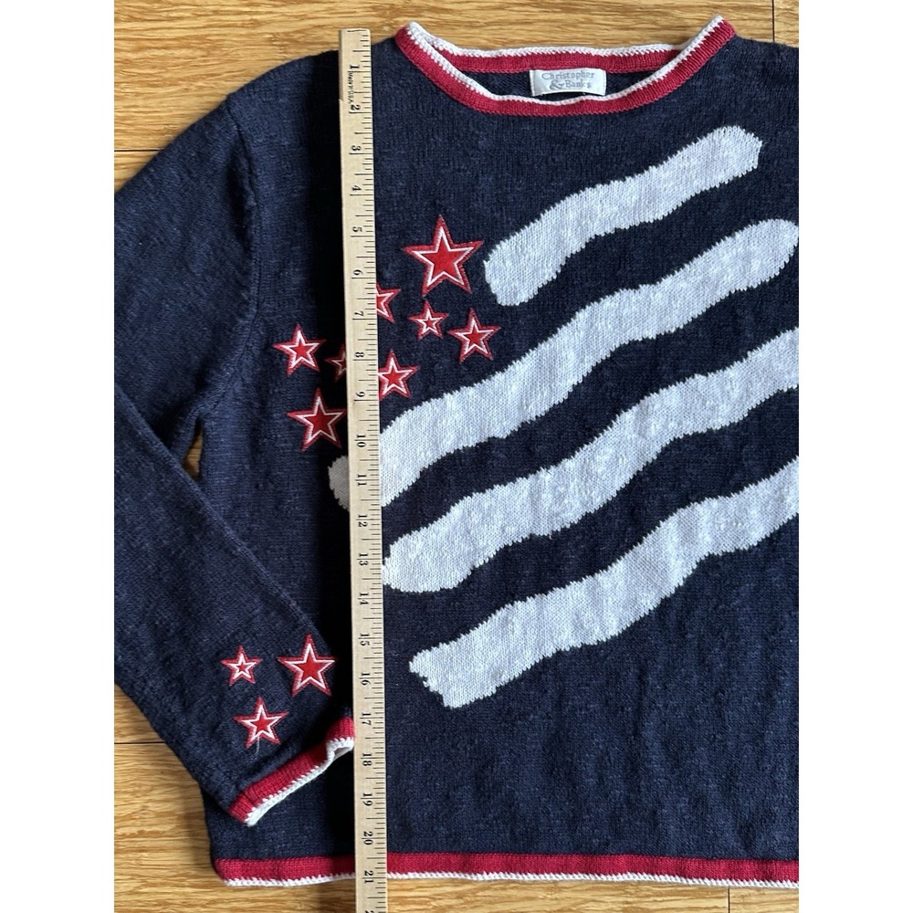 Christopher & Banks American Flag Sweater Patriotic size Small USA July 4th - Picture 5 of 11
